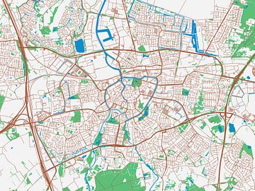Kaart van Breda in de stijl Urban Ivory van Map Art Studio