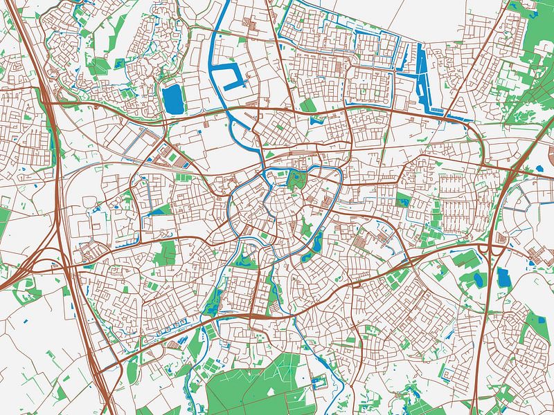 Karte von Breda im Stil von Urban Ivory von De Kaartenwinkel