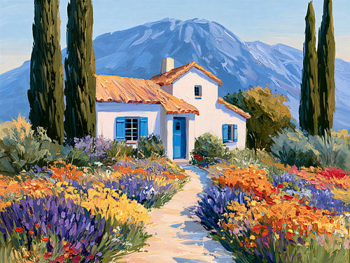 Colorful garden cottage