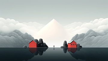 Minimalisme intemporel : la montagne comme témoin sur ByNoukk