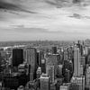 New York - panorama noir et blanc sur Manhattan sur Toon van den Einde