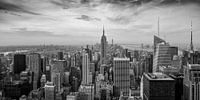 New York - zwart-wit panorama over Manhattan