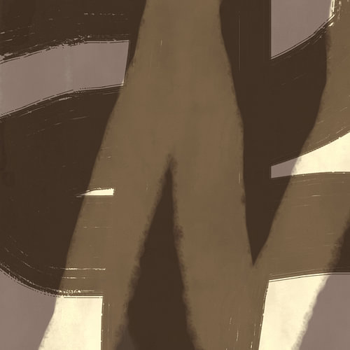 Moderne abstrakte Kunst. Formen und Linien in Taupe und Braun