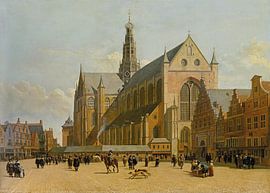 The Market Place in Haarlem, Looking Towards the Grote Kerk, Gerrit Adriaensz. Berckheyde