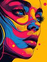 Contouren van Expressie Pop Art Vrouwenportret van Eva Lee thumbnail