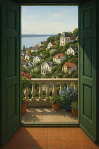 Vue depuis le balcon -  Hambourg-Blakenese