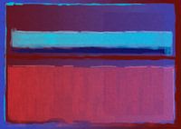 Abstract painting from blue to red