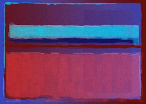 Abstrakte Malerei von blau nach rot von Rietje Bulthuis