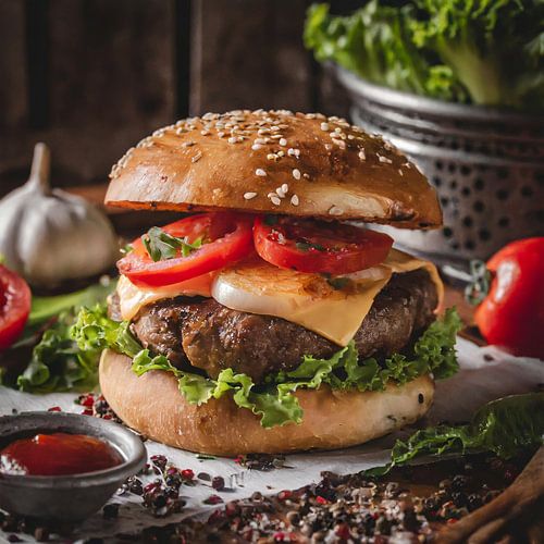 Hamburger mit Tomate