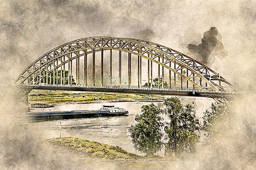 The Waal bridge near Nijmegen old style