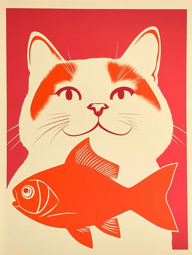 De rode kat droomt van goudvissen