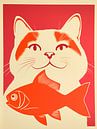De rode kat droomt van goudvissen van Frank Daske | Foto & Design thumbnail