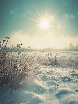 Coole winterpanorama-ervaring van fernlichtsicht