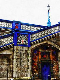 Fußgängertreppe Tower Bridge zu St Katharine Docks Restaurants von Dorothy Berry-Lound
