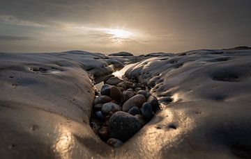 Kiezelstenen strand Cran du Noirda Frankrijk