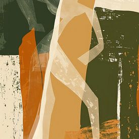 Dynamische Figur mit Erdtönen von ARTEO Gemälde