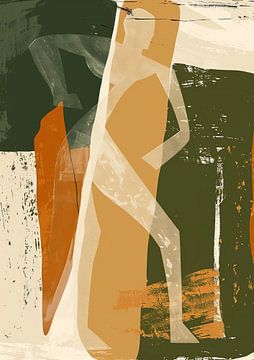 Dynamische Figur mit Erdtönen von ARTEO Gemälde