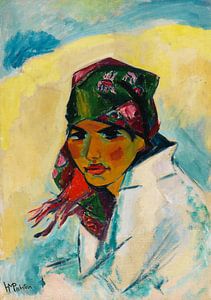 Max Pechstein, Lotte mit Kopftuch, 1919