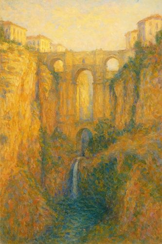 Ronda Puente Nuevo Bridge Gorge – Andalusian Mountain Impressionist Landscape