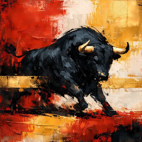 La force du taureau entre or et ombre
