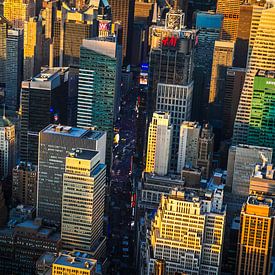 Times Square vanuit de lucht van Andre Kwakernaat