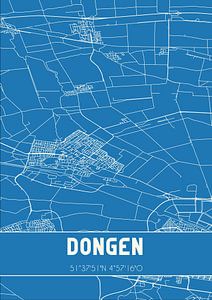 Blauwdruk | Landkaart | Dongen (Noord-Brabant) van Rezona