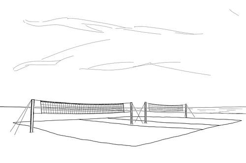 Volleyballplatz am Strand