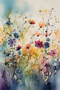 Flowers watercolour by Artsy