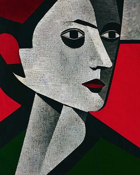 Abstract portret van een vrouw 16 van Jan Keteleer