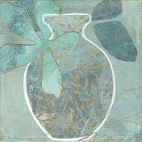 Abstracte Vaas in Turquoise tinten