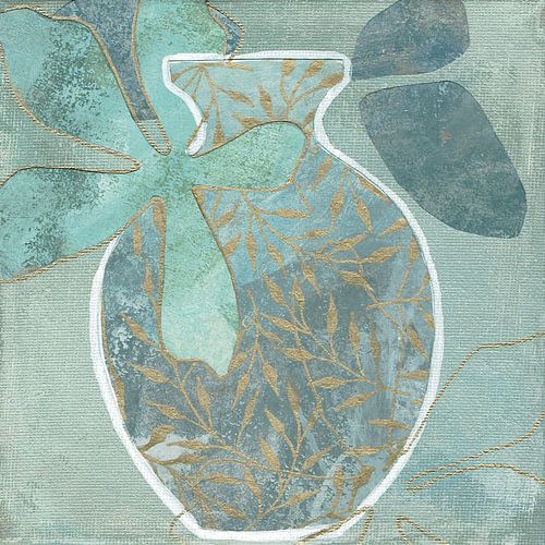 Abstract Vase in shades of turquoise