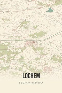 Vintage landkaart van Lochem (Gelderland) van MijnStadsPoster