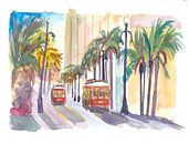 Trams in New Orleans Louisiana met palmbomen van Markus Bleichner thumbnail