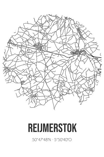 Reijmerstok (Limburg) | Map | Black and white by Prints of Place