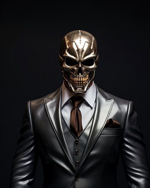 Man met masker van fernlichtsicht