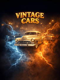 Essen, Schlafen, Oldtimer, Retro von Art Bloom