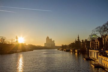 Amstel vanaf Nieuwe Amstelbrug van Bart Van Dijk