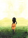 A Girl in the Field Print by Nora Bland thumbnail