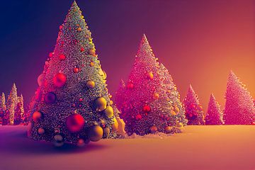 Kerstboom bij nacht illustratie van Animaflora PicsStock