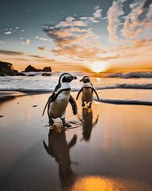 Penguins on the beach