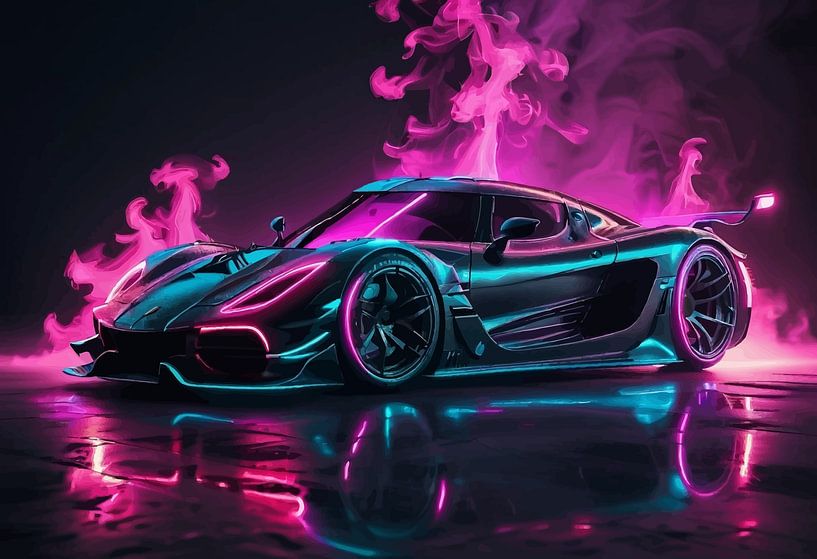 Koenigsegg Jesko - Schnelligkeit in Neon von MIROKKU