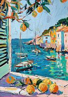 Henri Matisse Style Poster, Mittelmeer, Open Window, Pastell