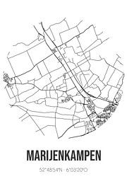 Marijenkampen (Overijssel) | Karte | Schwarz und Weiß von Ortsdrucke