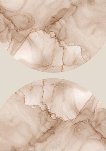 Collage de formes aquarellées à l'aspect marbré