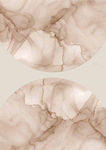Collage of watercolor shapes with marble look by Studio Allee