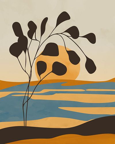 Eucalpytusboom in de zon abstract landschap