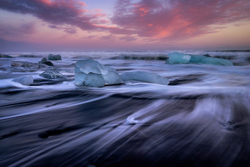 Diamond Beach IJsland van Mario Calma