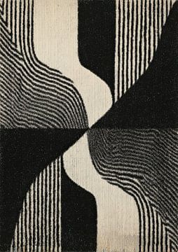 Abstraction géométrique en noir et blanc