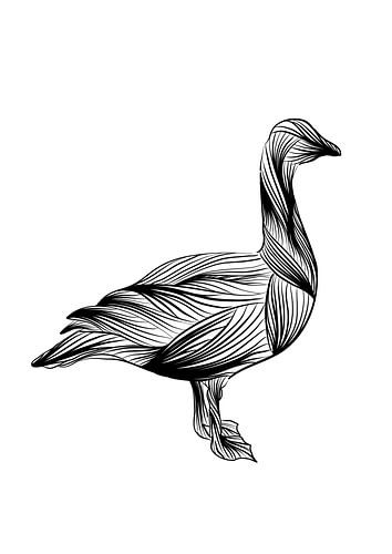 Poster goose - black and white - animals - nursery
