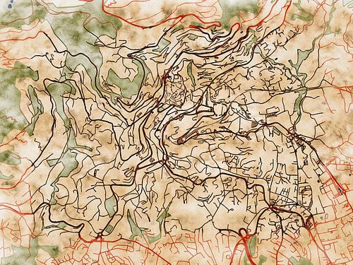 Karte von Grasse im stil 'Serene Summer' von Maporia